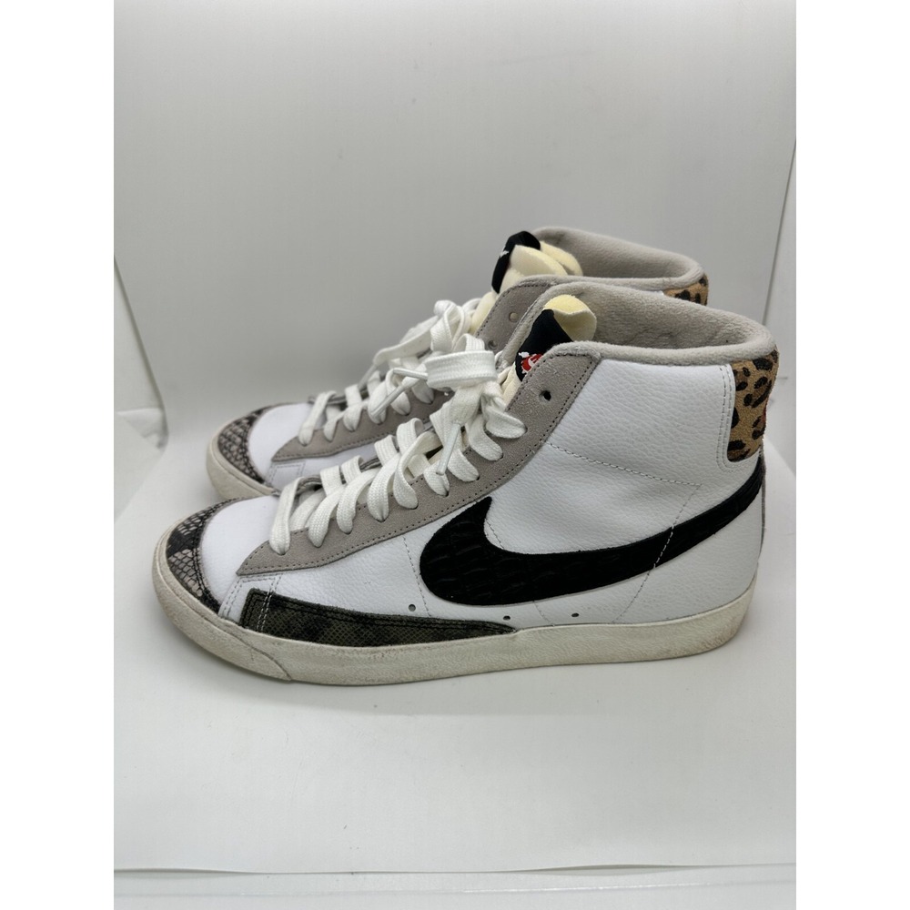 Nike Sneakers White Blazer Mid 77 Tunnel Walk Animal Men's 8.5 Lace up Athletic